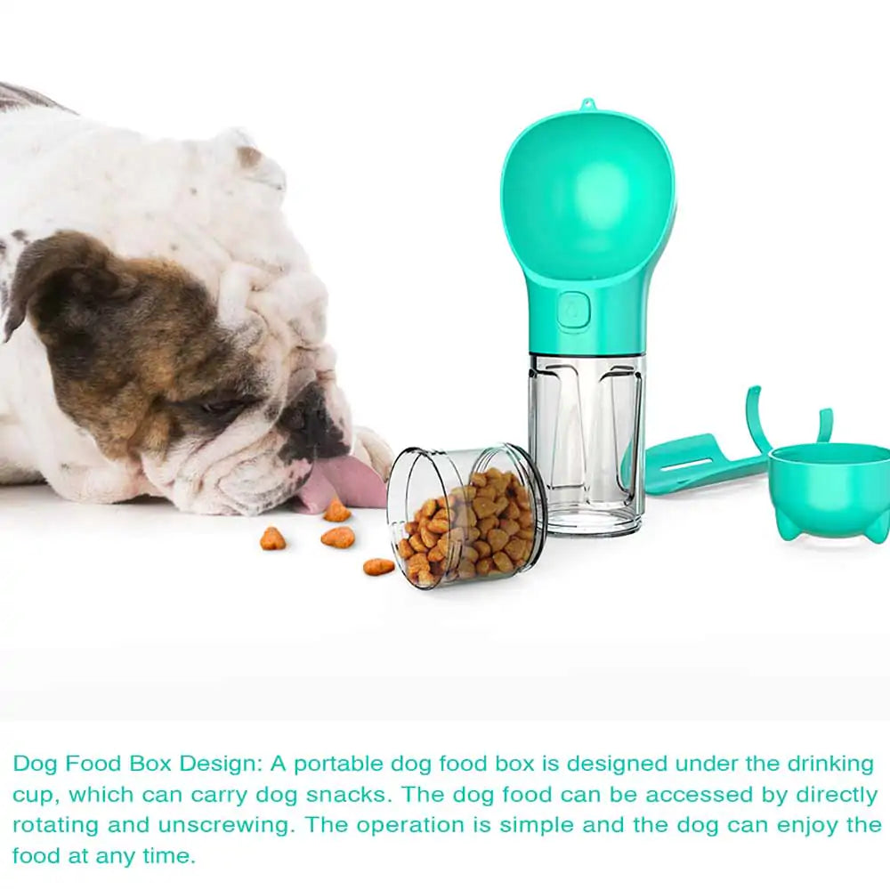 HydroPup™ Portable Multifinction Dog Water Bottle Pet Water Bowl Dispenser, with Food Container, Garbage Bag for Dogs Cats Walking