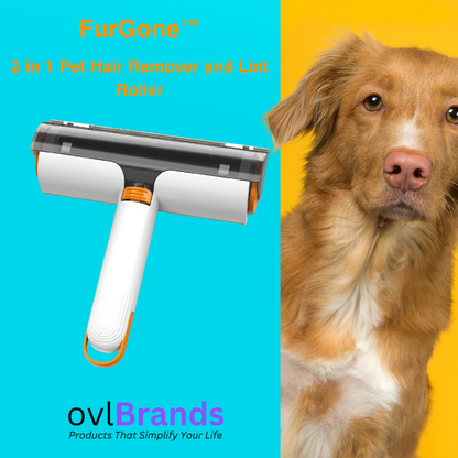 FurGone™ 2 In 1 Pet Hair Removal Roller Multifunctional Portable Washable Hair Removal Brush Pet Supplies