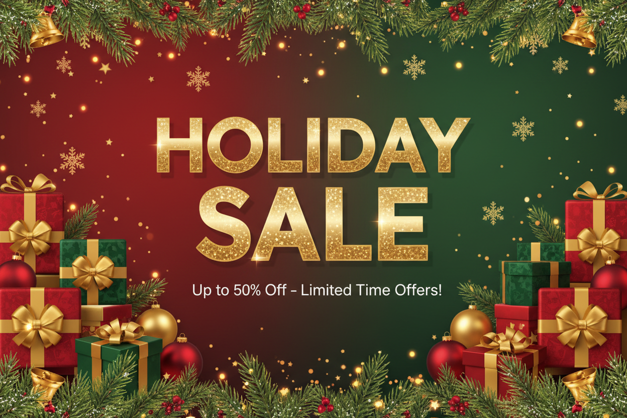 create an image announcing holiday sales